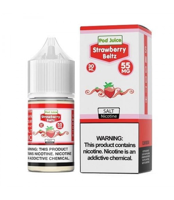 Pod Juice Strawberry Belts 30ml Nic Salt Vape Juice